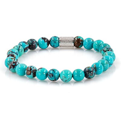 Turquoise 925 Sterling Silver Bracelet Bracelet Beaded Bracelet Raw Plated Genuine USA