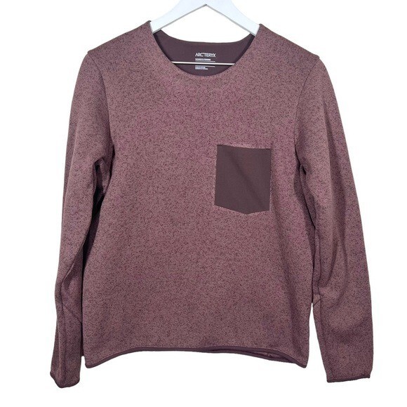 ARC'TERYX Maglione Arcteryx donna piccolo pullover coperto con tasca girocollo pile viola