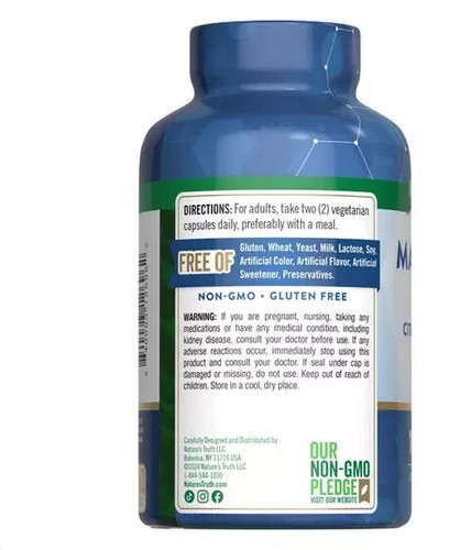 Nature’s Truth Magnesium Blend 250mg, 180 Vegetarian Capsules – Supports Muscle - Picture 3 of 5