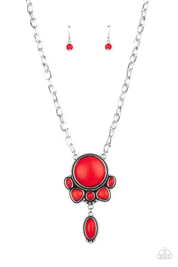 Paparazzi red stone best sale necklace