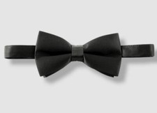  37 Michelsons London Men's Black Solid Adjustable Silk Pre-tied Bow Tie