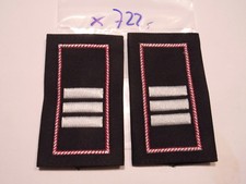 Feuerwehr Rangschlaufen 3 Balken wei&szlig; 1 Paar (x722)