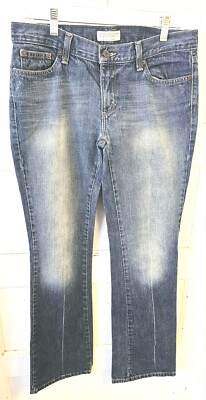 Ladies American Eagle Outfitters Hipster Size 6 Flare Leg Denim Jeans Faded