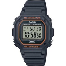 Casio F108WH-8A2, Chronograph Watch, Dark Gray Resin, Alarm, 7 Year Battery, NEW