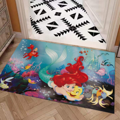 Ariel Mermaid Disney Print Door Mat Kitchen / Bathroom With Non-slip Backing