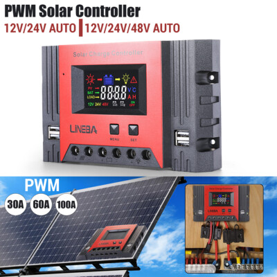 5200W 100A PWM Solar Charge Controller for DC 12V/24V/48V Battery PV Regulator