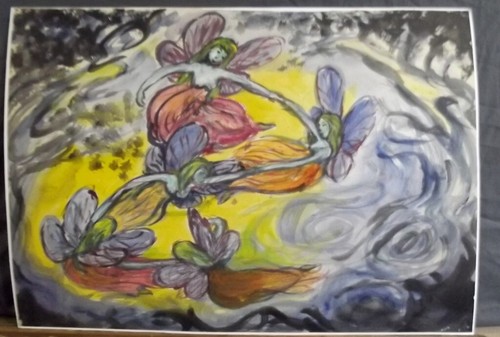 Vintage Watercolour Painting Dancing Fairies by EILEEN WINIFRED COOKE 1924-2007 - Picture 2 of 9
