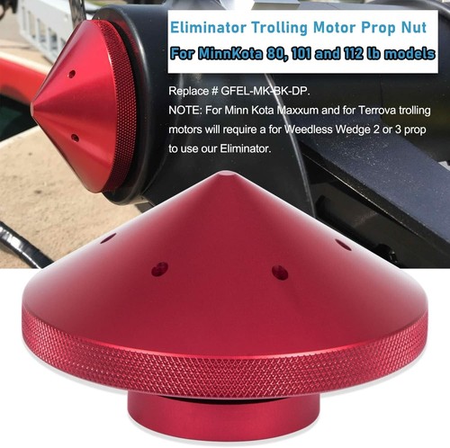 Red Eliminator Trolling Motor Prop Nut For MinnKota 80, 101 and 112 lb, Aluminum - Picture 2 of 12