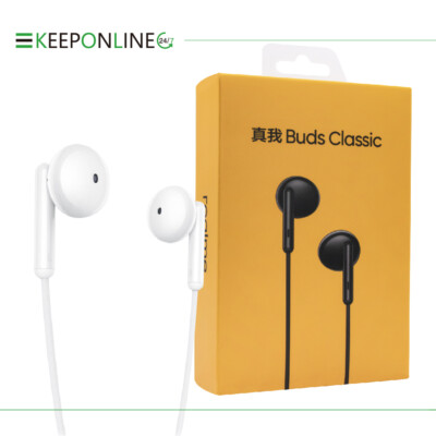 Original Realme Official Buds Classic RMA2001 3.5 mm Jack Half In-Ear Earphones 