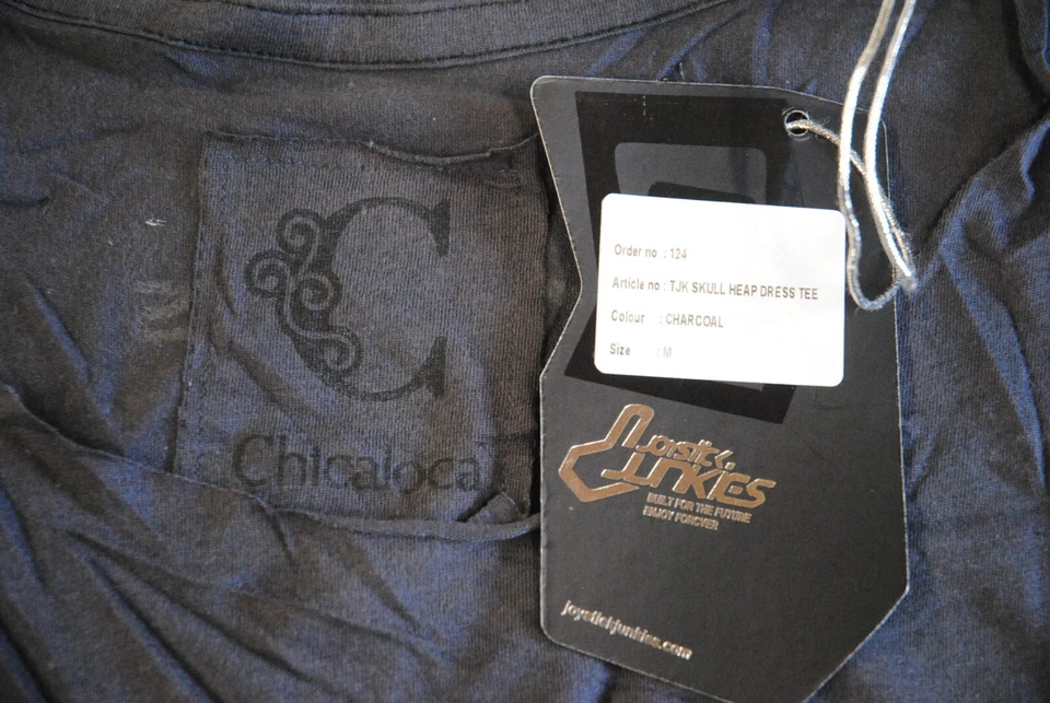 JOYSTICK JUNKIES SKULL HEAP DRESS LADIES SKINNY T SHIRT NEW OFFICIAL RARE - Image 4 of 4