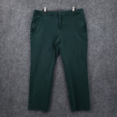 Tommy Hilfiger Pants Womens 14 Green Mid Rise Chino Madison Stretch Slim  Crop