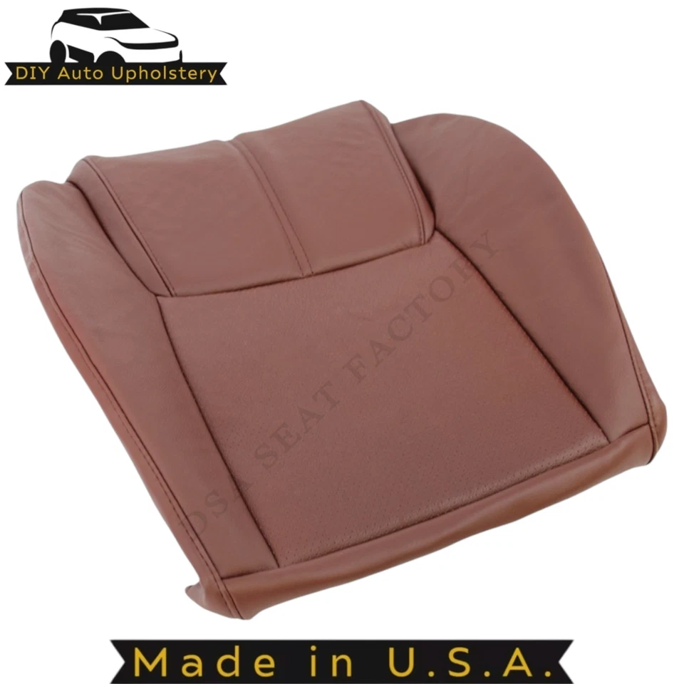 Cubiertas de asiento inferiores de cuero genuino marrón sillín para Jeep Commander XK 2006-2010 Foto 4 de 4