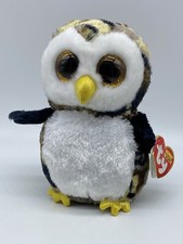 Owliver 2014 TY Beanie Baby Boos 6" Camo Owl Sparkle Eyes Red Hangtag 36121 NICE