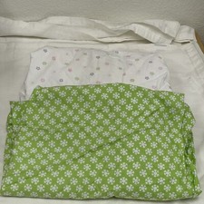 2 Pottery Barn Kids Koala Green White Floral Crib Toddler Bed Fitted Sheets