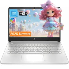 HP 2025 Student Laptop 14" Intel N150 up to 3.6 GHz UP TO 16GB RAM 128GB UFS