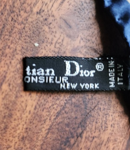 Sciarpa di seta Christian Dior vintage fazzoletto blu Made in Italy nuova - Foto 7 di 8