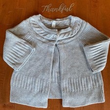 White House Black Market Cable Knit Shrug Sweater Single Button Women's Size S
