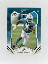 2021 Panini Playoff Myles Gaskin #9 Gold 3rd Down /35 SSP Dolphins
