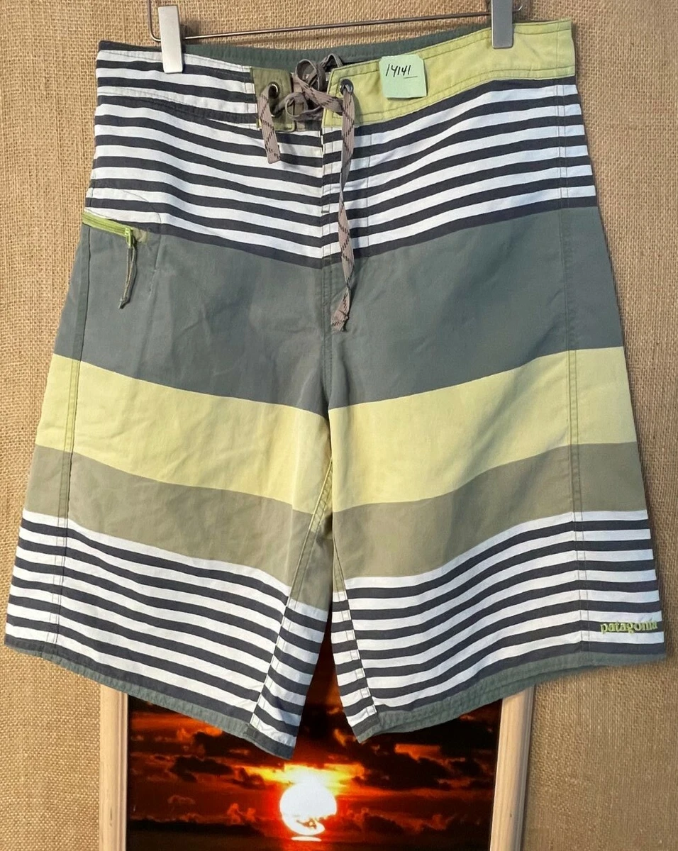 patagonia men s striped multi color board shorts 32 nylon eBay