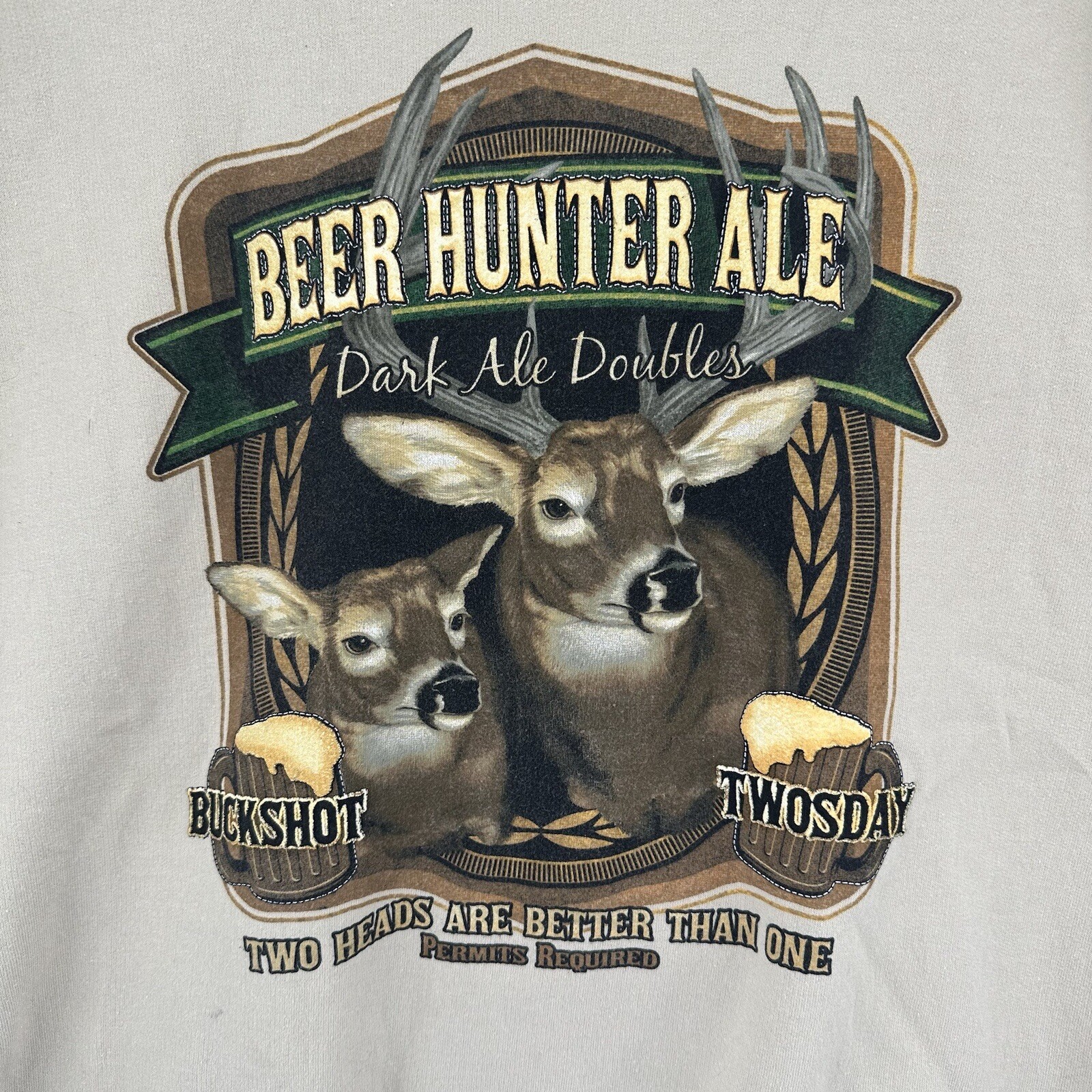 Beer Hunter Ale Buckshot Crew Neck Sweatshirt Size 2X… Gem