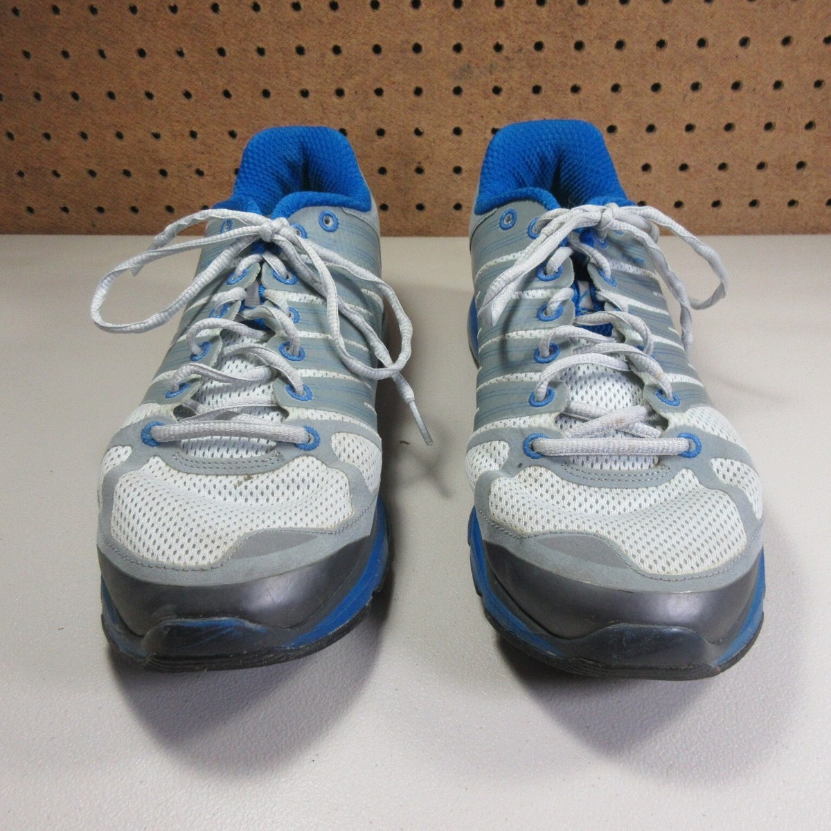 Nike mens gray an blue Lunar Elite 2 running shoes 10 M 