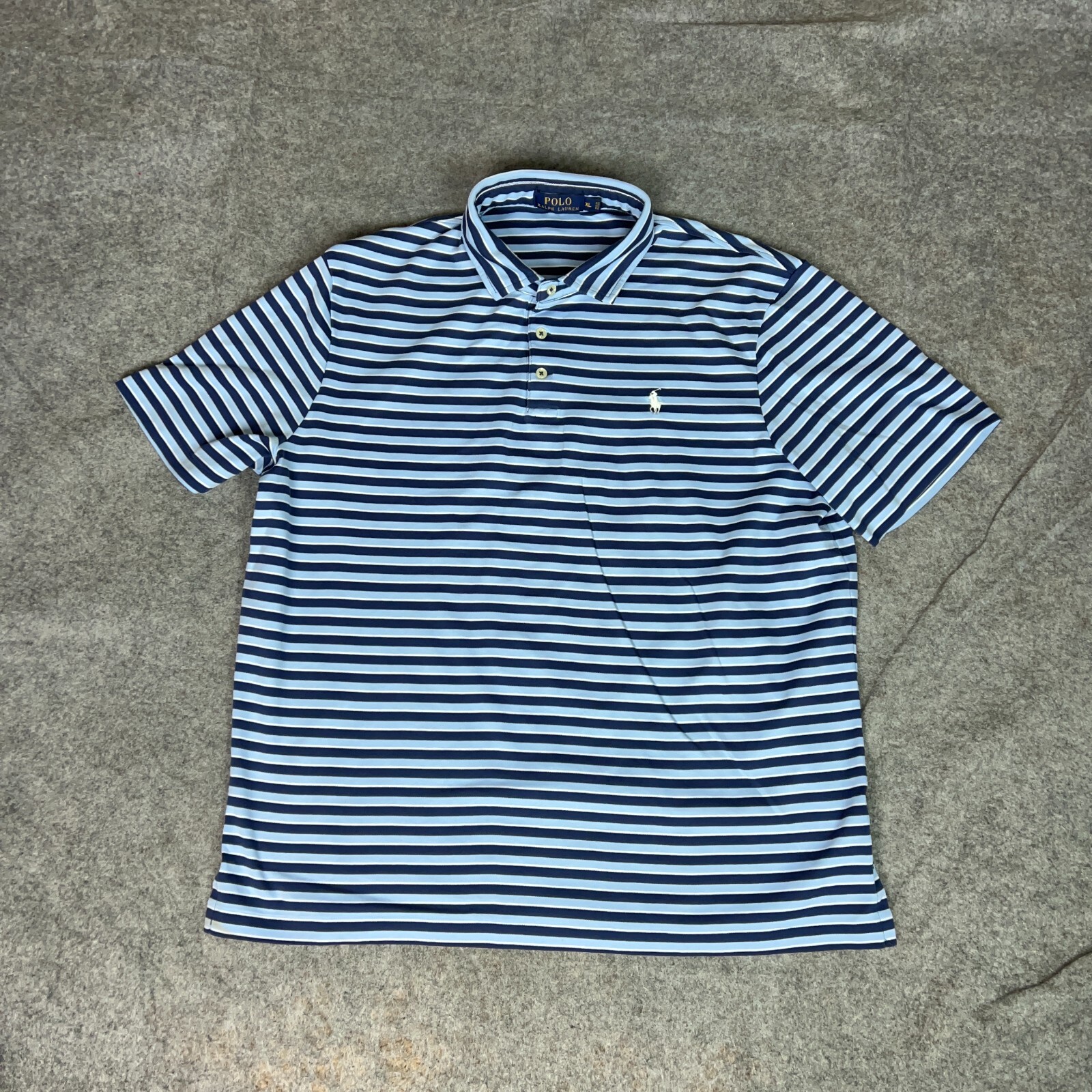 Polo Ralph Lauren camicia uomo extra large blu bianco pony righe logo preppy top
