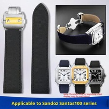 Cinturino orologio nylon per Cartier Santos100 Santos Sandoz 100 cinturino pelle 23 mm