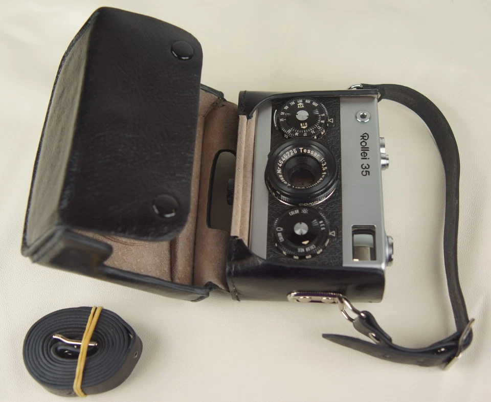Mundane Black Case está de vuelta! Funda rígida de cuero para Rollei 35 ¡Envío gratuito! Foto 2 de 4