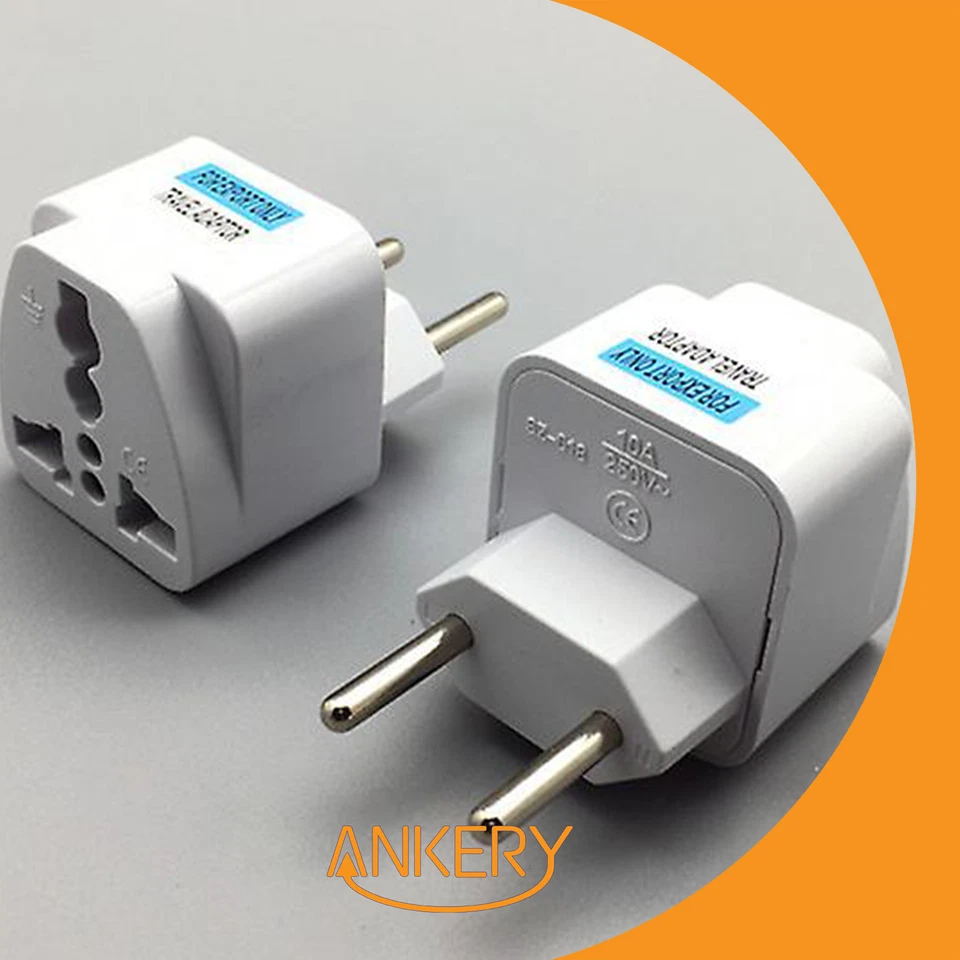 2x EU Stecker Adapter Reisestecker Tragbar Reiseadapter Steckdose 250V10A - Bild 4 von 4