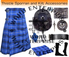 Scottish Men's American Patriot Tartan 8 yard Kilt Antique Accessories Package