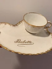 BABETTE PLATE AND CUP SET BY O.P.CO. ONONDAGA POTTERY ANTIQUE SET SYRACUSE CHINA