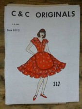VTG UNCUT C&C ORIGINALS 117 SZ 6+8+10 SQUARE DANCE DRESS-COSTUME SEWING PATTERN