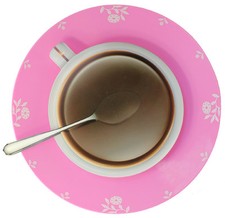Wanduhr Küchenuhr Baduhr Bürouhr Wanddeko Wohnzimmer Kaffeetasse NEU - Pink