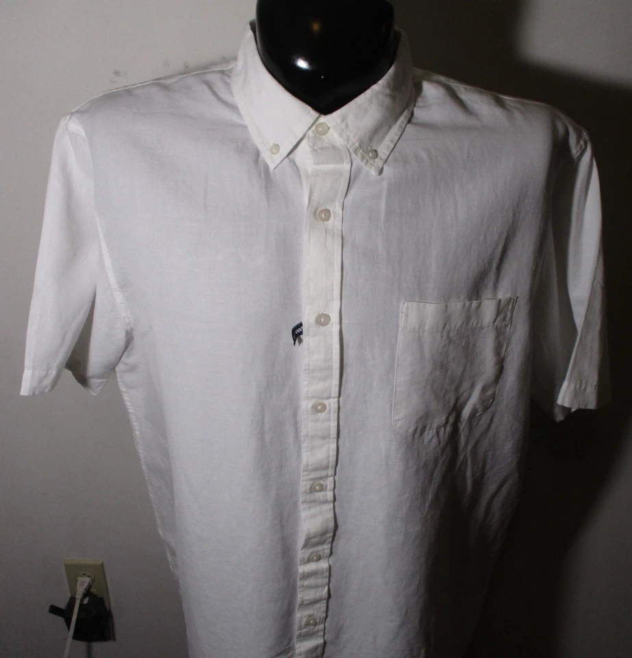 Linen SADDLEBRED White Linen Short Sleeve Shirt Size XL Tall NWT - Image 2 of 4