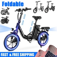 630W Folding Electric Bike 35Miles Long Range Adults Commuter Bicycle w/2 Seat