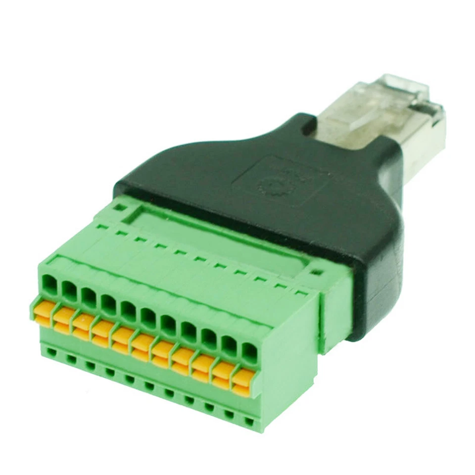 RJ50 Male to 11 Pin Spring Terminal Adapter Connector RJ50 Splitter for CCTV DVR - Image 3 of 4