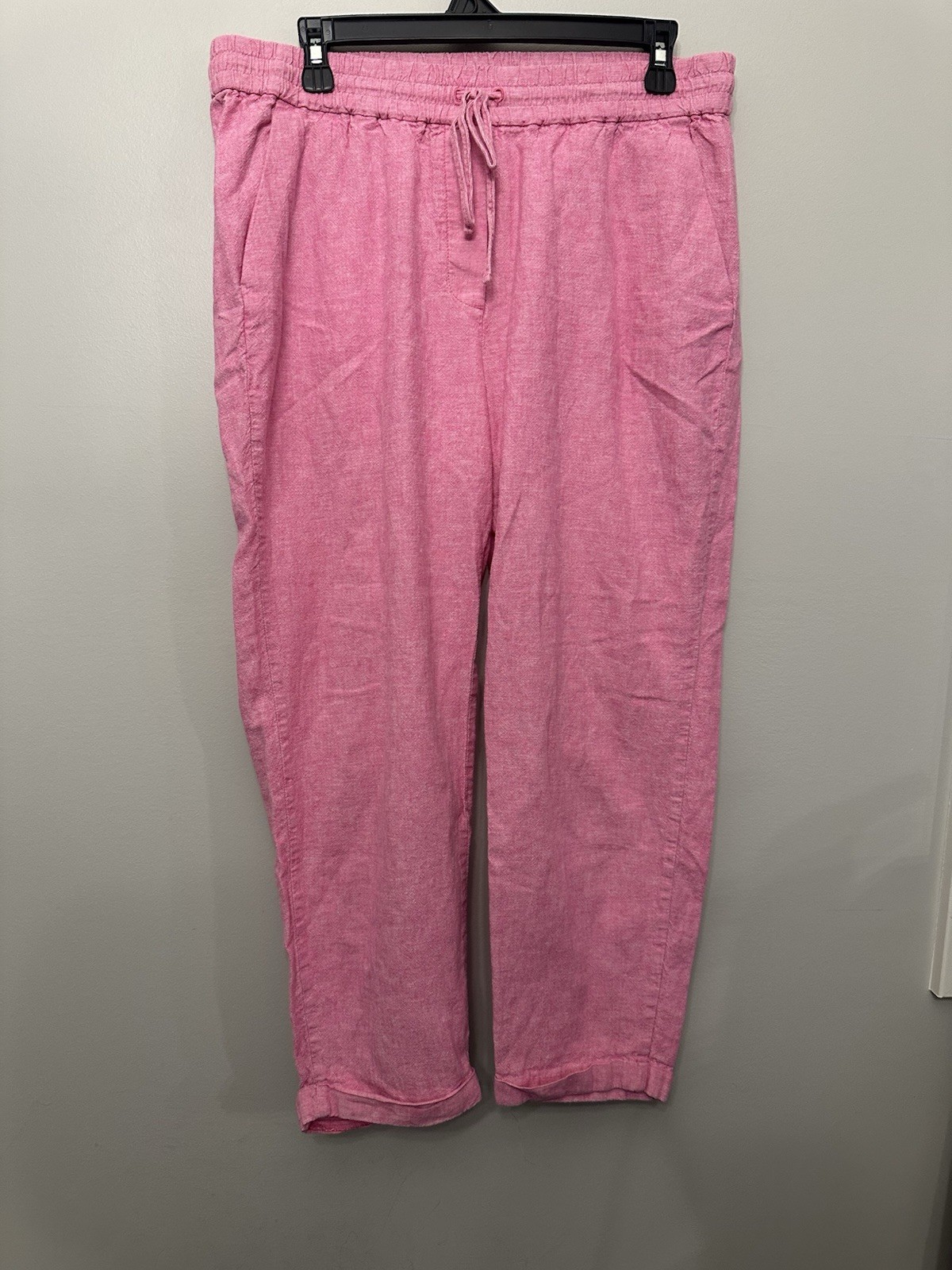J Crew Women’s Pink Linen Blend Crop Pants Size 12