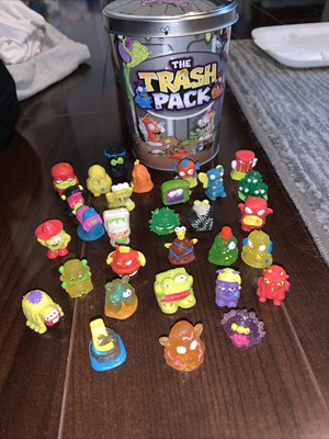 The Trash Pack Lot Of 30 Trashies  1 Big Aluminum Trash Can