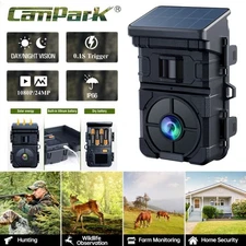 Mini Solar Powered 48MP Trail Camera 1080P HD Hunting Game Wildlife Cam No Wifi