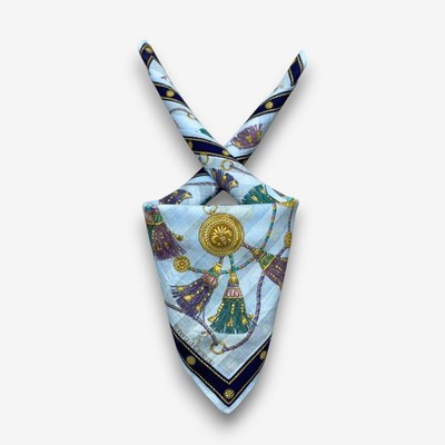 Vintage Roberta di Camerino Handkerchief Scarf Tassels Neckerchief Bandana 17x17