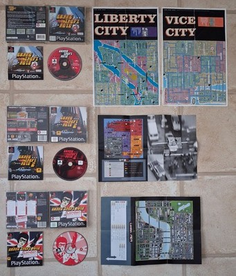 GRAND THEFT AUTO & LONDON SPECIAL EDITION & GTA 2 KOMPLETTE KARTEN PS1 SPIELEPAKET