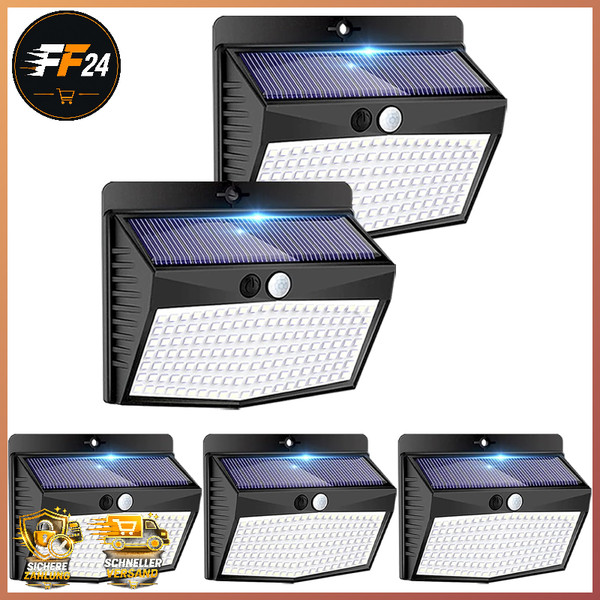 Solarlampe 138LED 180° Mit Bewegungsmelder 3 Modi Wasserdicht FüR Garten AußEn-image