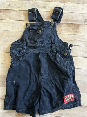 VTG RARE DISNEY THE LION KING SIMBA KIDS OVERALLS BLACK DENIM 3T