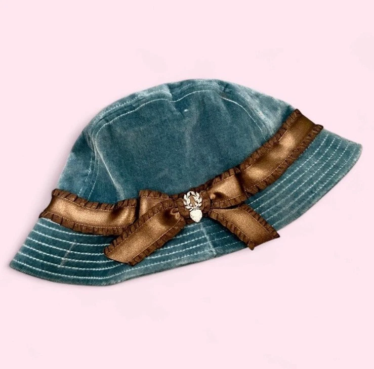 Vintage Juicy Couture blue & yellow cherry gelato terrycloth bucket hat couture hat products for sale | eBay main image 3