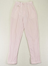 VTG Palmettos Mens XS Pink Blue Pinstripe Pleated Dress Pants USA Made 80s 90s