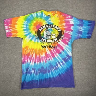 vintage BEN & JERRY'S Wavy Gravy ice cream tie dyed t-shirt Grateful Dead L 