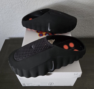 Nike MIND Slide Sandals Black/Orange Cushioned Men's US 9 HQ3430-001