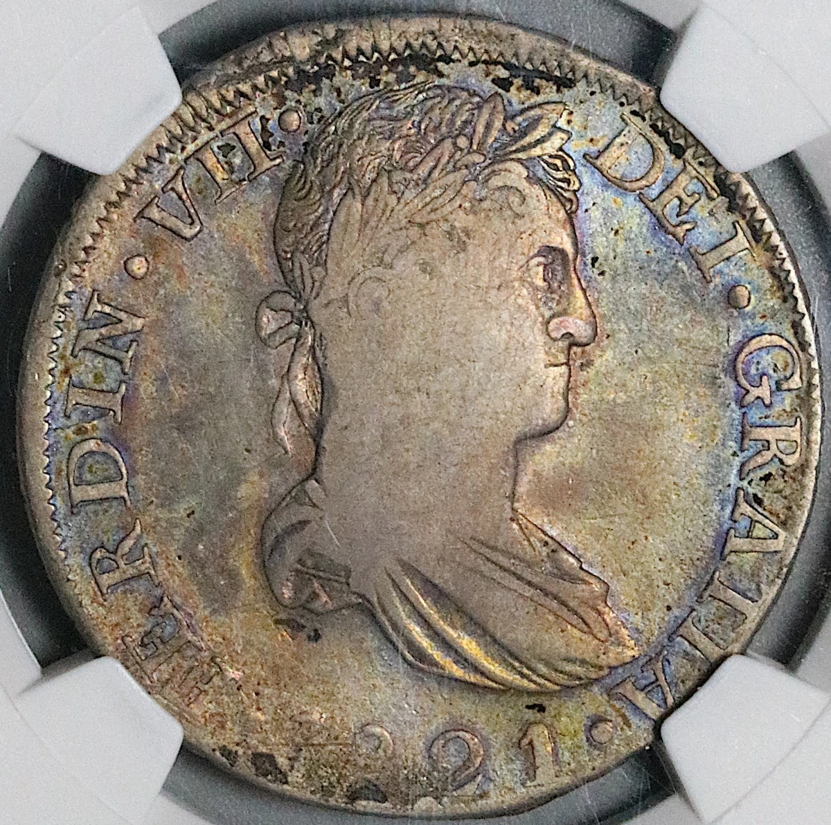 8 Reales Silver 1821 Year Colonial Mexico Coins (Pre - 1821) for