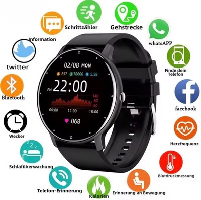 LIGE Smartwatch Bluetooth Anruf Touchscreen IP68 Fitness Tracker Android iOS