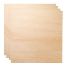 4pcs 3mm Basswood Plywood Sheets 18"x18"x1/8" Plywood Boards Craft Wood Sheet